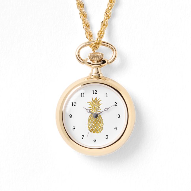 金のパイナップル 腕時計 (正面)