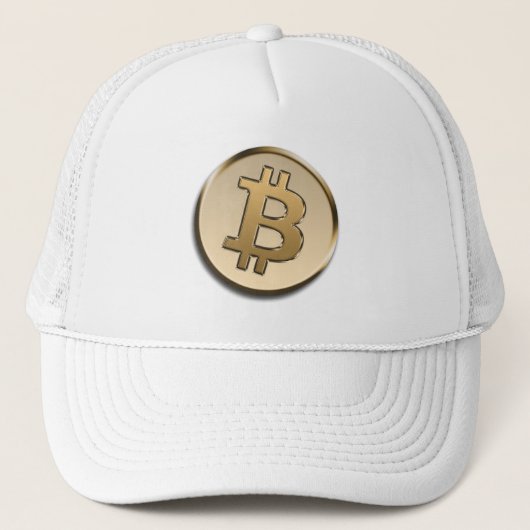 金のビットコイン帽子 キャップ (正面)