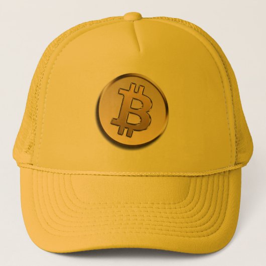 金のビットコイン帽子 キャップ (正面)