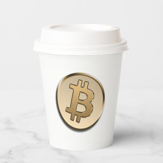金のビットコイン紙コップ 紙コップ (正面)