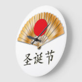 金のファンで聖降誕祭お目出とう ラージ壁時計 (傾斜)