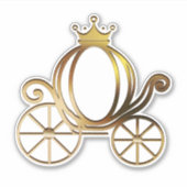 金のプリンセスの馬車 青い物語の王室 シール (正面)