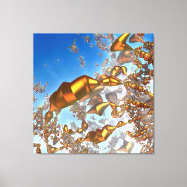 金のペンで描かれた抽象的なシュールレアリズムのキャンバスプリント キャンバスプリント