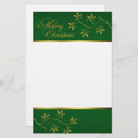 金のホリエレガントーのクリスマス文房具 便箋 (正面/裏面)