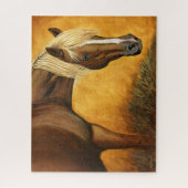 金のマネを持つ四分の絵を描馬 ジグソーパズル (縦)