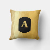 金のメタリックブラックモノグラパーソナライズされたム クッション (裏面)