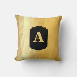 金のメタリックブラックモノグラパーソナライズされたム クッション