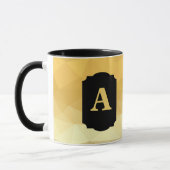 金のメタリックブラックモノグラパーソナライズされたム マグカップ (左)