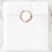 金のモノグラムのOの文字に花 ラウンドシール (バッグ)