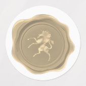 金のユニコーンフェイクワックスシール ラベル (デザイン2)
