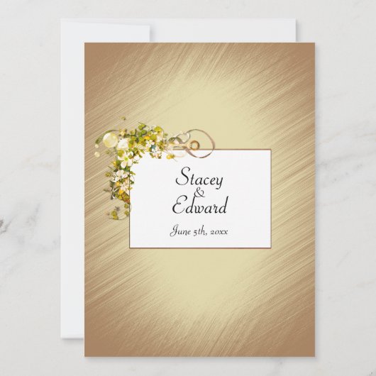 金のリボンとヒトデの泡砂 招待状 (裏面)