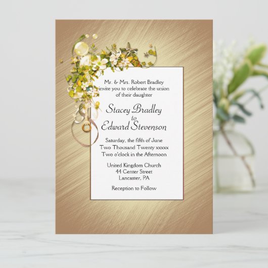 金のリボンとヒトデの泡砂 招待状 (スタンド正面)