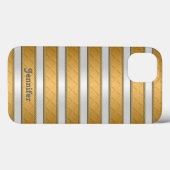 金のリボンストライプのオーダーメイドアート Case-Mate iPhoneケース (裏面 (横))