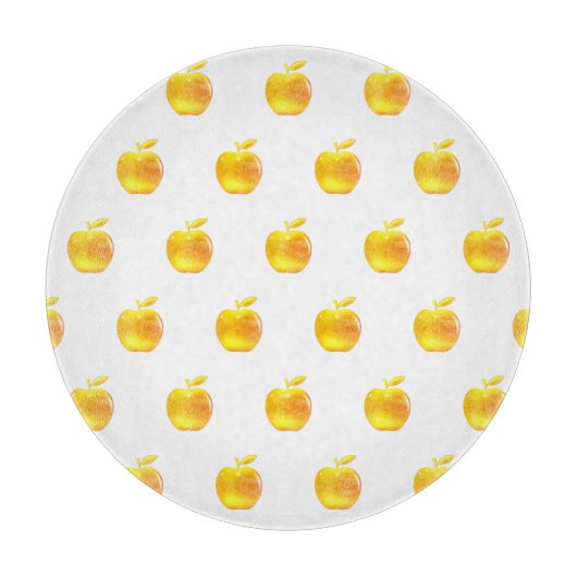 金のリンゴ（白） カッティングボード (正面)