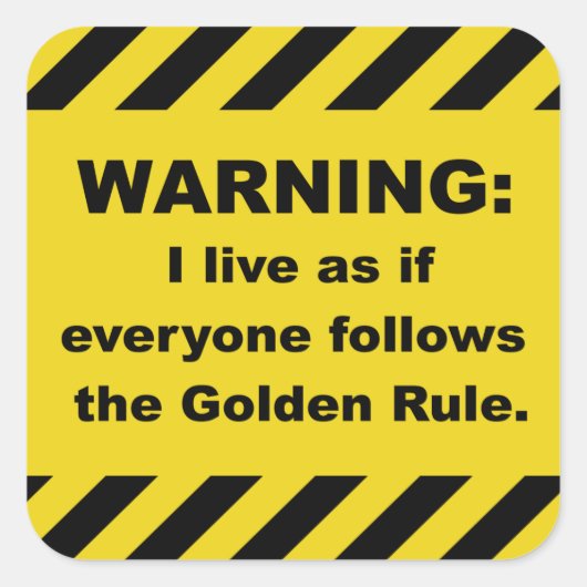 金のル警告ールのステッカー スクエアシール (正面)