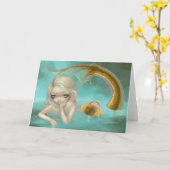 「金の人魚」グリーティングカード カード (黄色い花)