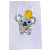 金の冠をかぶったかわいいコアラクマ ミディアムペーパーバッグ (正面)