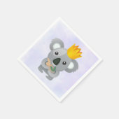 金の冠をかぶったかわいいコアラ スタンダードカクテルナプキン (角)