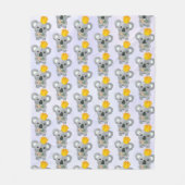 金の冠をかぶったかわいいコアラ フリースブランケット (正面)