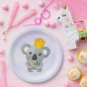 金の冠をかぶったかわいいコアラ ペーパープレート (パーティー)