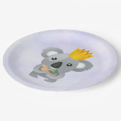 金の冠をかぶったかわいいコアラ ペーパープレート (アングル)