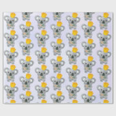 金の冠をかぶったかわいいコアラ ラッピングペーパー (フラット)