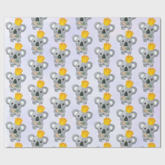 金の冠をかぶったかわいいコアラ ラッピングペーパー (フラット)