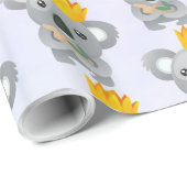 金の冠をかぶったかわいいコアラ ラッピングペーパー (ロールコーナー)