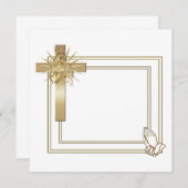 金の十字祈と手の招待状 招待状 (正面/裏面)