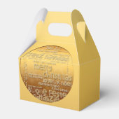 金の国際的聖降誕祭のグリーティング フェイバーボックス (裏面サイド)