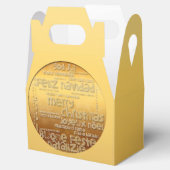 金の国際的聖降誕祭のグリーティング フェイバーボックス (オープン)