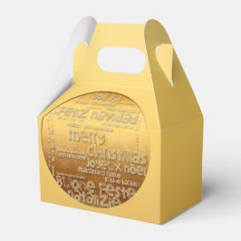 金の国際的聖降誕祭のグリーティング フェイバーボックス