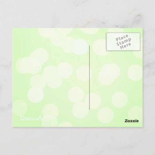 金の壷を持つかわいいアイルランドのチビ(小さくかわいく書いた感じ)の小妖精の女の子 ポストカード (裏面)