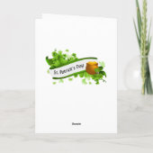 金の壷を持つ生気に満ちたセントパトリックの日くま カード (裏面)