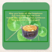 金の壷 スクエアペーパーコースター (正面)