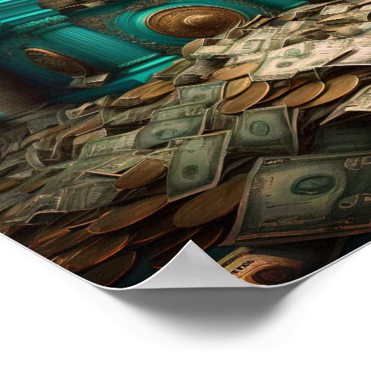 金の富の繁栄の豊かな宝庫 ポスター (角)