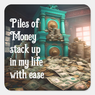 金の富の繁栄の豊かな肯定 スクエアシール