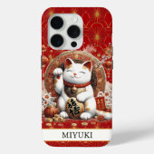 金の小判のモノグラムが入ったラッキーキャット Case-Mate iPhoneケース (裏面)