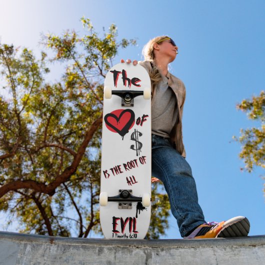 金の愛邪悪な赤いグラフィティクリスチャン スケートボード (室外1)