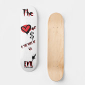 金の愛邪悪な赤いグラフィティクリスチャン スケートボード (正面)