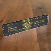 金の指輪、上昇のフェニックスの埋葬サービス デスクネームプレート (側面)