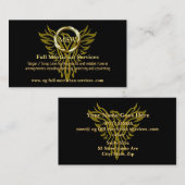 金の指輪、上昇のフェニックスの葬儀屋サービス 名刺 (正面/裏面)