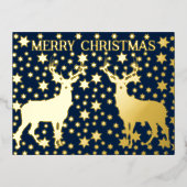 金の星とデアのクリスマス 箔シーズンポストカード (正面)