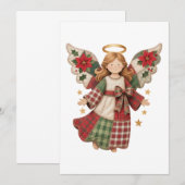 金の星のクリスマスエンジェル 招待状 (正面/裏面)