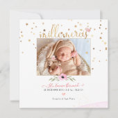 金の星の感謝 出生 娘 招待状 (正面)