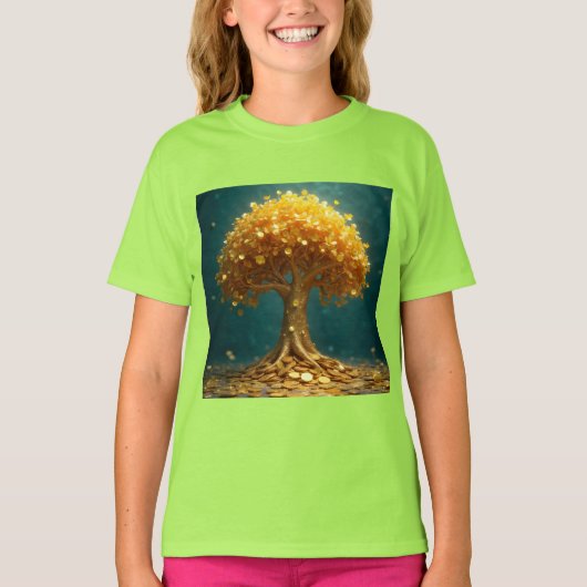 金の木の壁掛け時計 Tシャツ (正面)