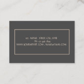 金の木の女性のシルエット、禅の石の浜 名刺 (裏面)