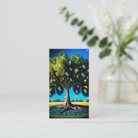 金の木の富の豊富な金融 名刺 (スタンド正面)