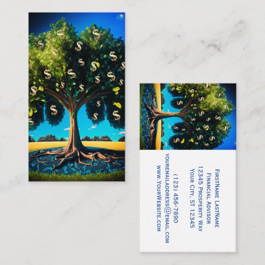 金の木の富の豊富な金融 名刺 (正面/裏面)