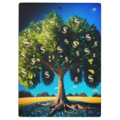 金の木の繁栄の富の豊賛美かさ クリップボード (裏面)